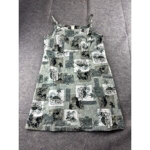 VTG Seawind Womens 12 SEE Cocopalms Island 90s Collage Print Mini Shift Dress